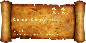 Karner Kornélia névjegykártya